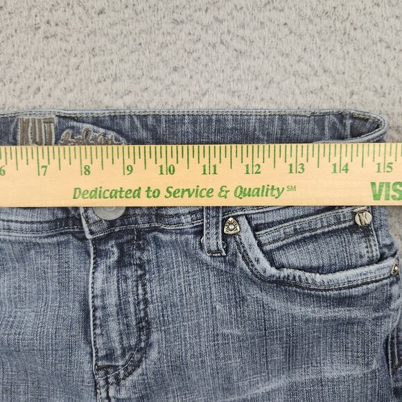 Kut from the Kloth Blue Jeans Cropped Low Rise Straight Leg Denim Size 8 Pants - Picture 3 of 10